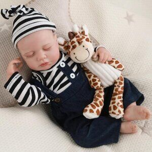 18-Inch Cloth Body Cute Realistic Reborn Baby Doll with Feeding Accessories